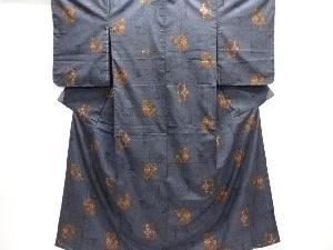 未使用品　色紙に花更紗模様織出し本場泥大島紬着物（5マルキ）